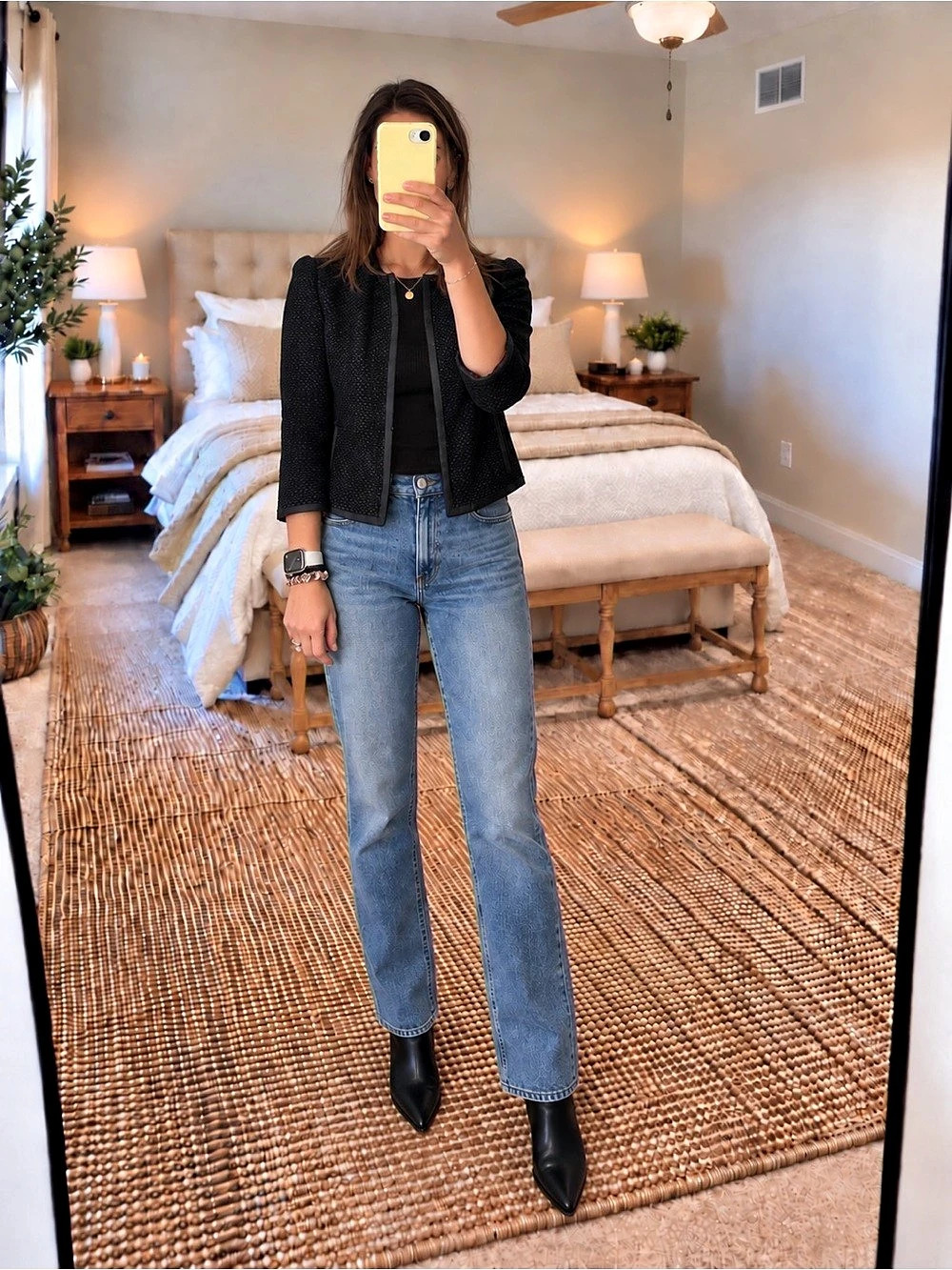 Black Open Front Jacket
